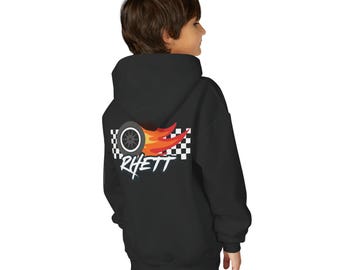 Sudadera con capucha de carreras para jóvenes - Regalos para él, papá e hijo a juego, corredor, amante de los autos, niño, cumpleaños