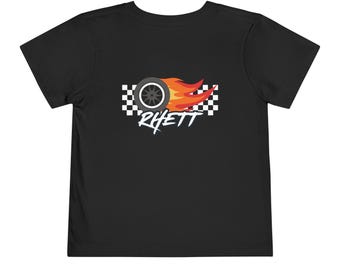 Camiseta infantil de carreras - A juego, Papá y yo, Papá, Coches, Ruedas, Rápido, Niño pequeño, Para él, Opción de nombre personalizado, Regalo del Día del Padre