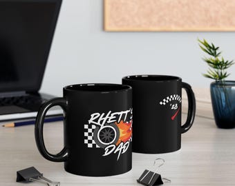 Taza de carreras para papá - 325 ml, 444 ml, negra, regalo para el Día del Padre, regalos para él, cumpleaños, tío, abuelo, hermano, café, coches, Speed Racer