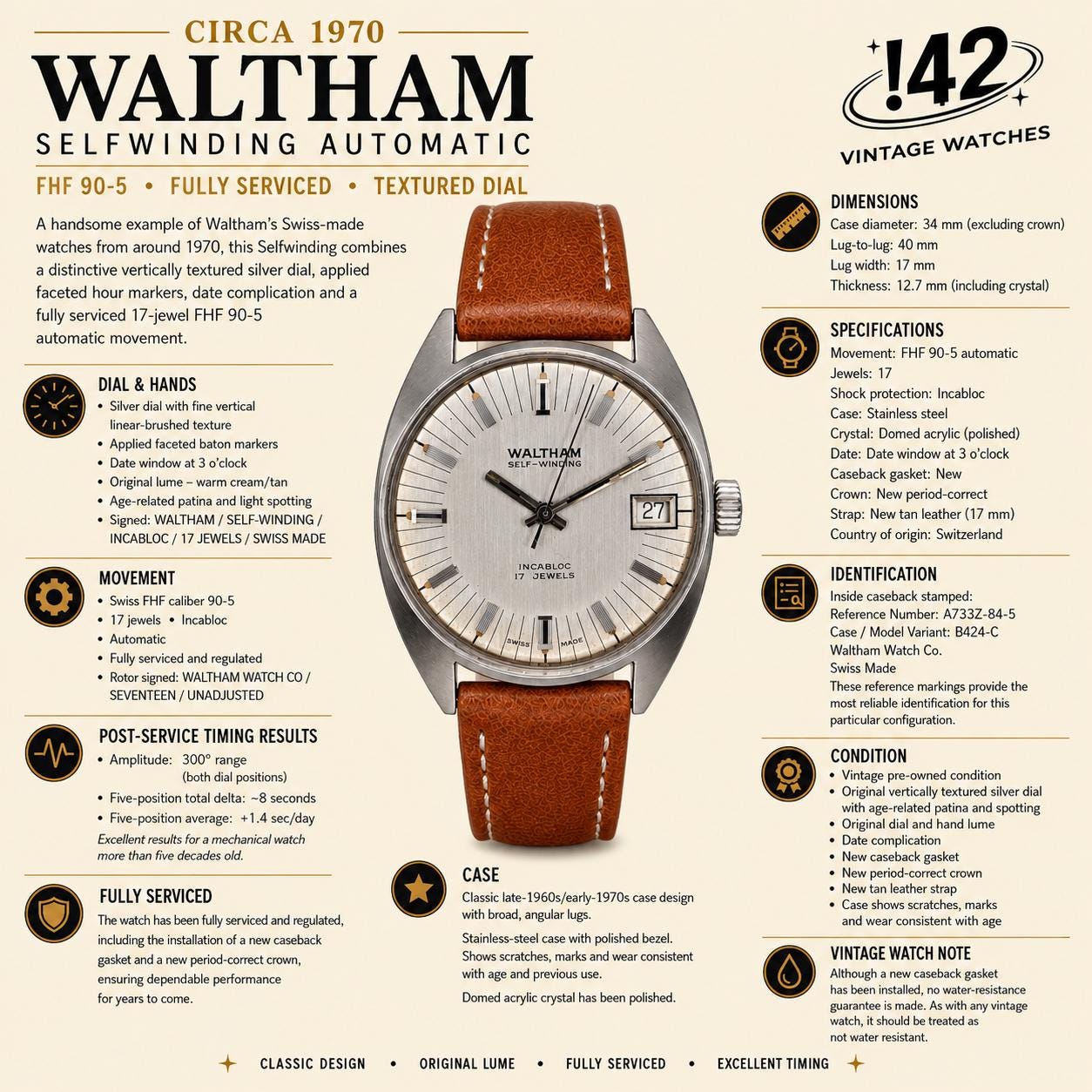 Waltham Automatic Swiss Watch - Etsy