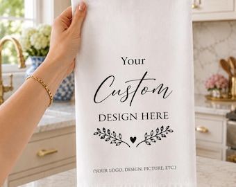 Custom Kitchen Tea Towel with Your Design, Logo, Photo or Text