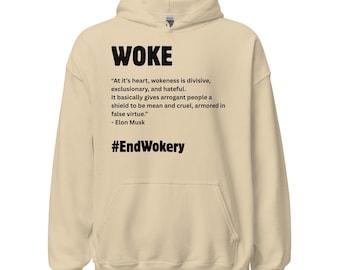 Schluss mit der Wokery! Hoodie (schwarzer Text)