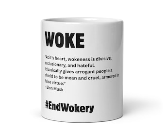 Aufgeweckt Definition Tasse (schwarzer Text)