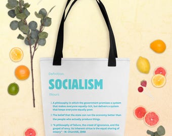 Socialism Definition Tragetasche (blauer Text)