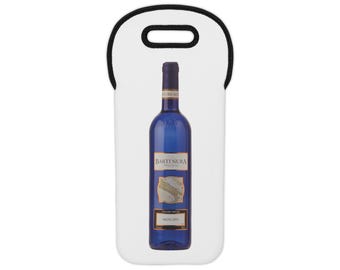 Sac fourre-tout bleu moscato pour bouteille de vin Bartenura | Porte-bouteille en néoprène
