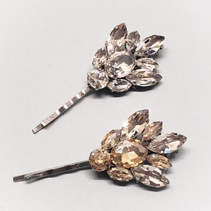 Wedding Bobby Pin,  Rhinestone Hair Clip , Silver Rhinestone Bridal Clip, Wedding Violet Hair Comb, Vintage Art Deco ,Gemstone Bobby Pins