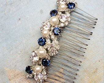 swarovski crystal comb hair bridal valintina pearl