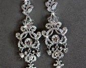 Bridal Earrings Crystal Swarovski Cubic Zirconia Wedding Jewelry Leaves Petals Drop Earrings Pear Drop Crystal