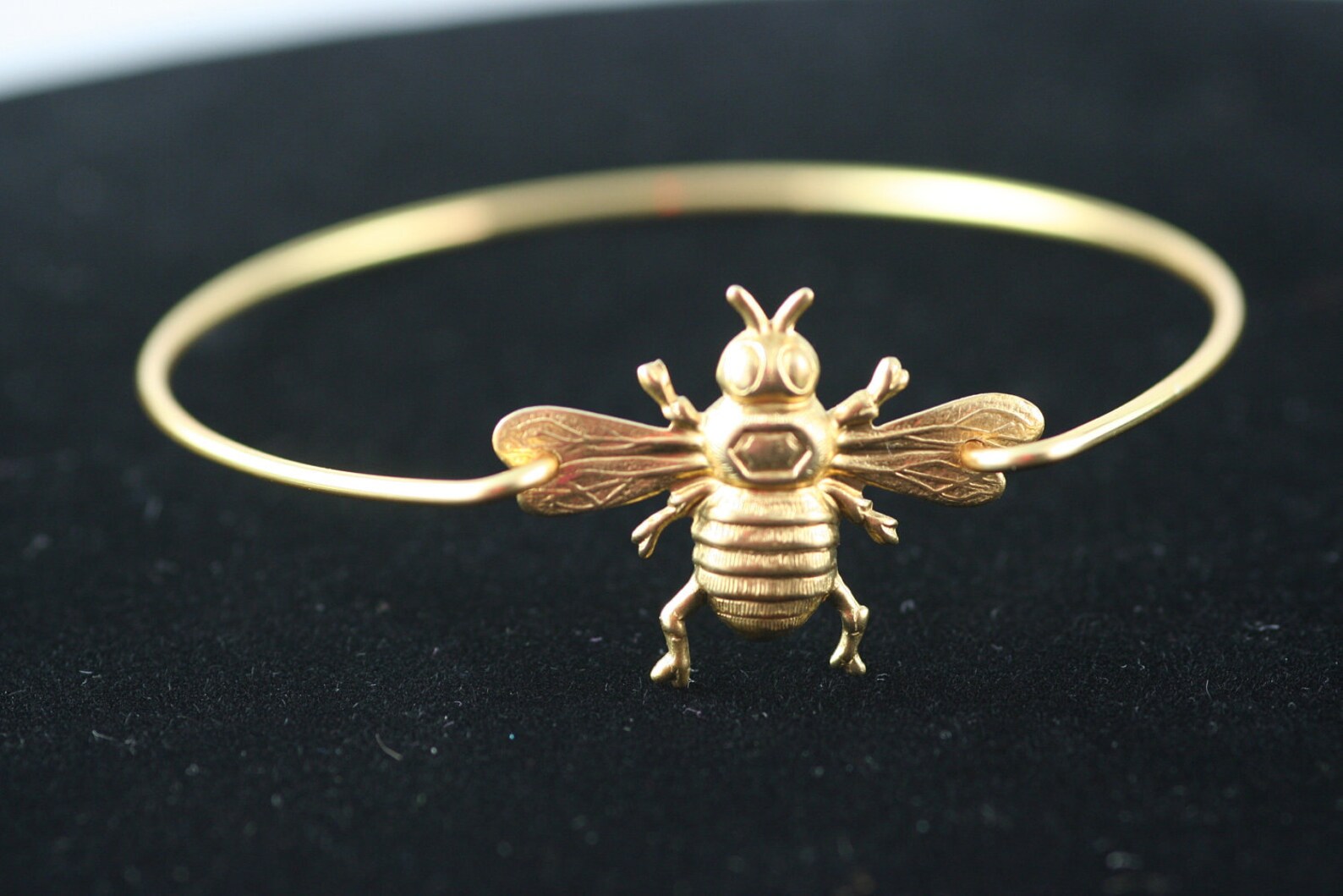 Queen Bee Sterling Silver Open Bangle