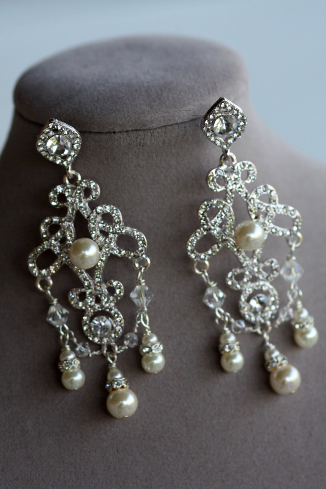 Victorian Bridal Earrings Chandelier Earrings Bridal Etsy