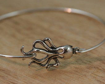 Octopus thin bangle bracelet silver nautical simplychic93
