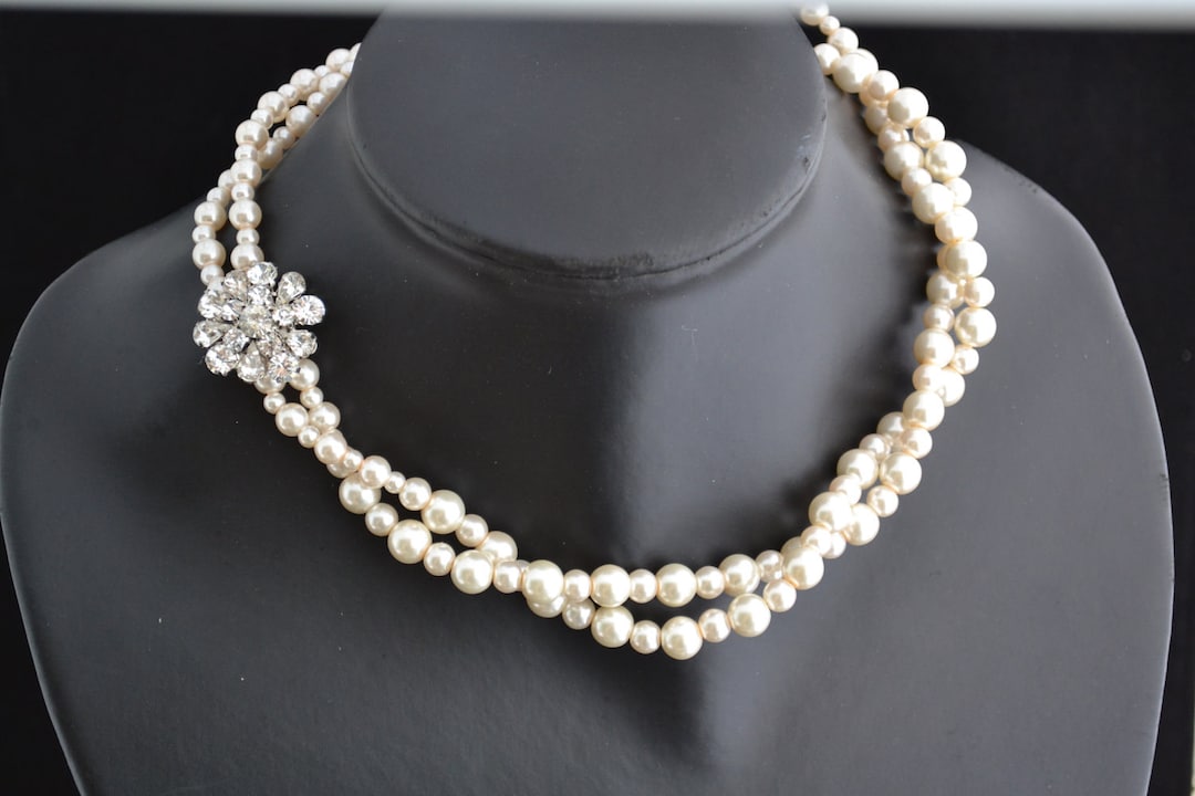 Michael Twisted Double Strand Swarovski Cyrstal and Pearls - Etsy
