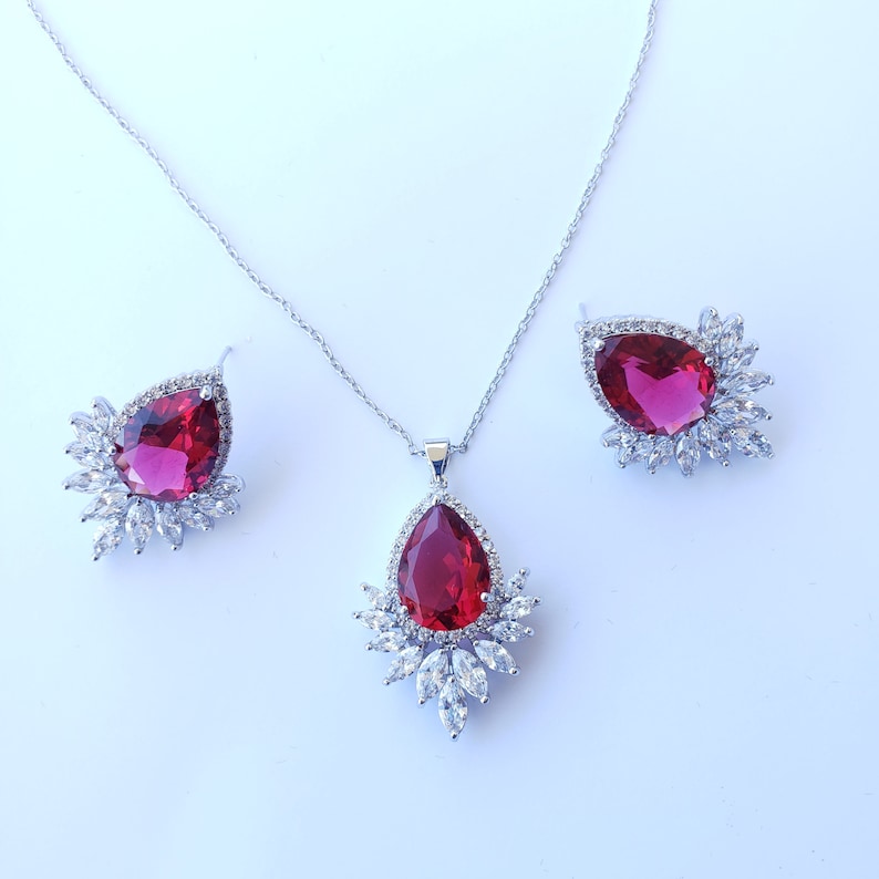 Vintage Peal Drop pendant Clip On Vintage Wedding CZ Stones Drop Earrings Necklace Set Clear Diamond Crystal Bridal Earrings Necklace set