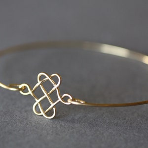 Celtic Knot , Gold Knot Bangle, Stackable Bangles, Chinese knot bangle, thin metal bangle,  Christmas Gift, Monogram Bangle,valentine gifts