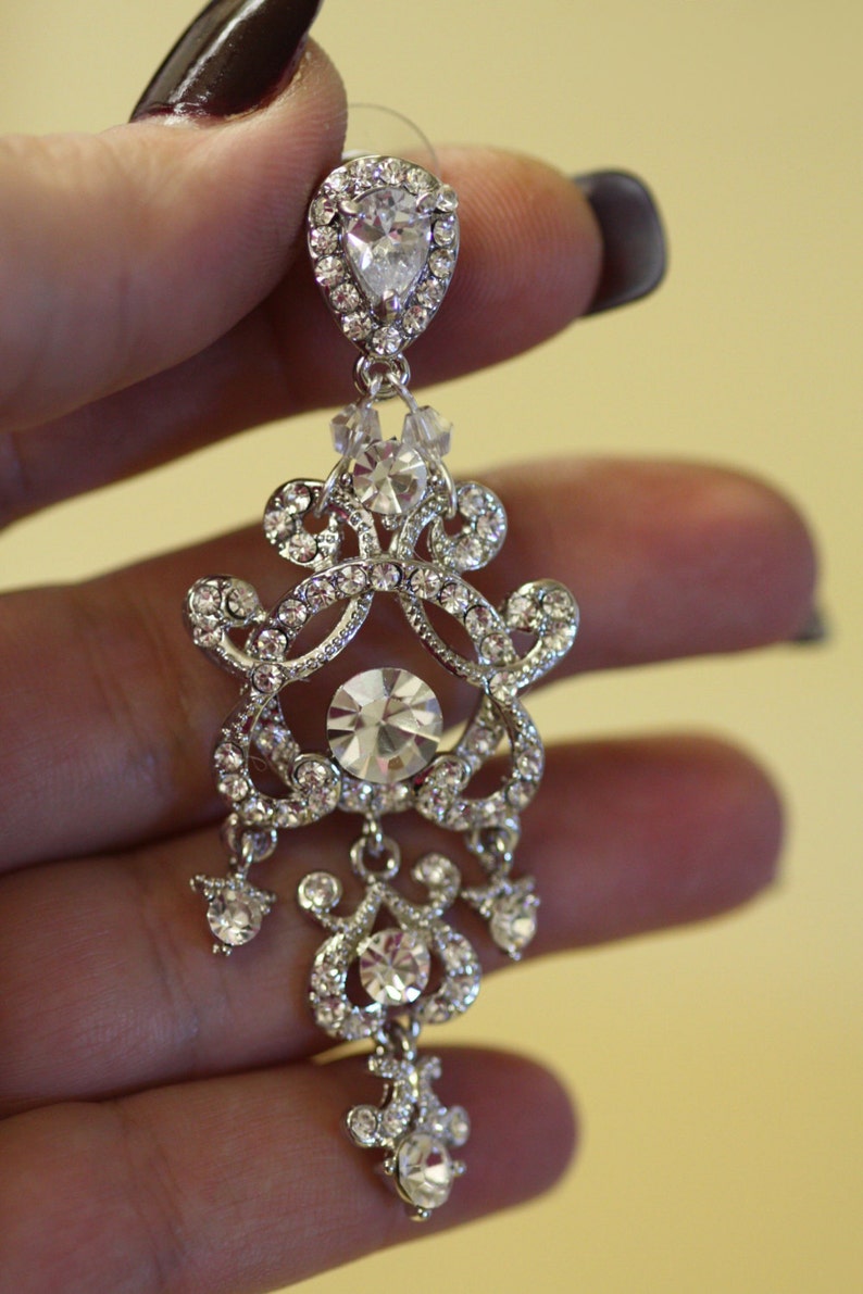 Swarovski Bridal Earrings Crystal Wedding earrings | Etsy