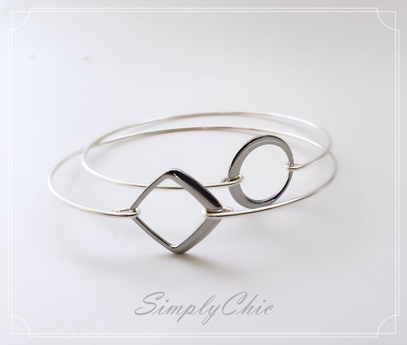 Mother Child CuffOpen Circle Minimalist Bangle Bracelet Etsy