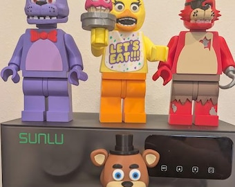 FNAF Animatronic 4er-Figurenset – 21,6 cm große, 3D-gedruckte, bewegliche Freddy-, Bonnie-, Chica- und Foxy-Figuren im Maßstab 500 % (8,5 Zoll) für Schreibtisch und Regal