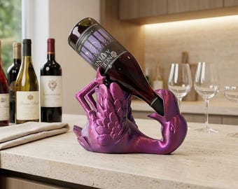 Flamingo Wine Holder – Modern Tropical Bar Accessory, PLA Plastic Stand