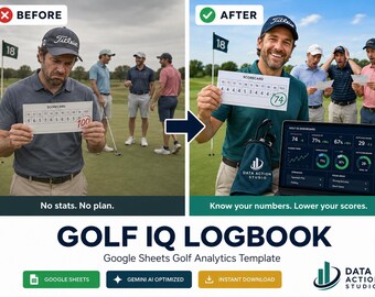 Golf IQ Logbook | Google Sheets Golf Tracker (Instant Download)