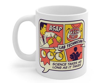 Lab Technician Mug, Science Takes Long Coffee Cup, Medical Lab Tech Gift