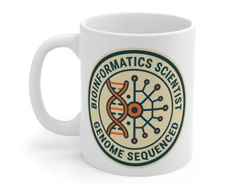 Bioinformatics Scientist Mug, Genome Sequenced DNA Coffee Cup, Computational Biology Tech Gift