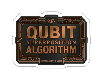 Quantum Computing Scientist Sticker – Qubit Superposition Algorithm Decal