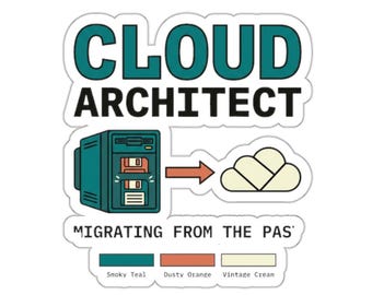 Cloud Architect Sticker – Retro Server Migration Decal, IT Infrastructure Art