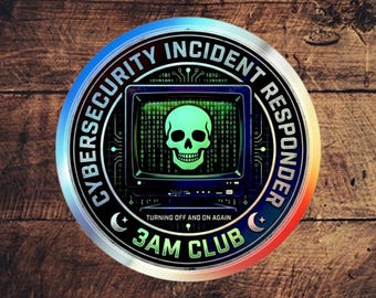 Holographic Cybersecurity Analyst Sticker – Vinyl Laptop Decal