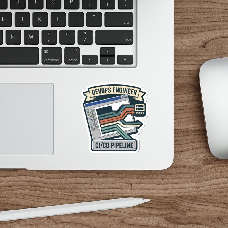 DevOps Engineer Sticker – Retro 90s GUI CI/CD Pipeline Laptop Art image 4
