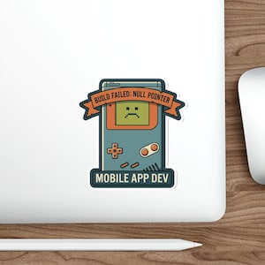 Mobile App Dev Sticker – Retro Build Failed Decal, Vintage Tech Accessory image 5