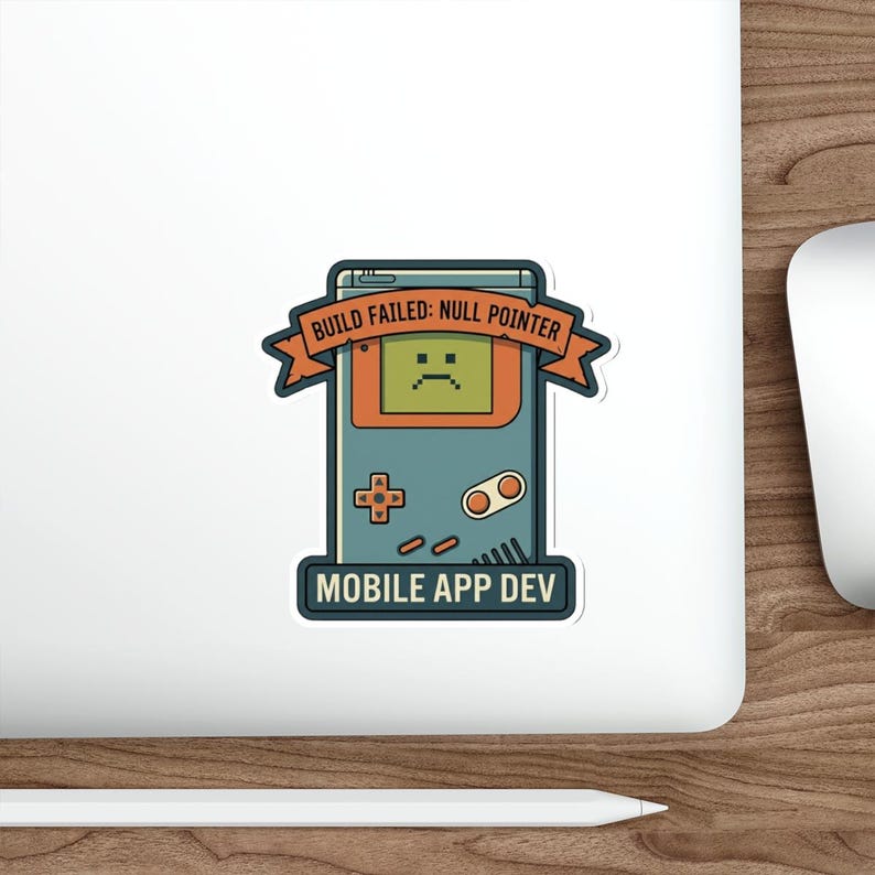 Mobile App Dev Sticker – Retro Build Failed Decal, Vintage Tech Accessory image 5
