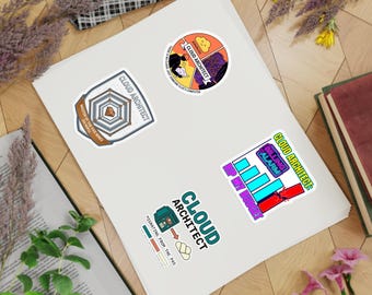 Cloud Architect Sticker Sheet – IT Decals for Tech Teams (5-Pack)