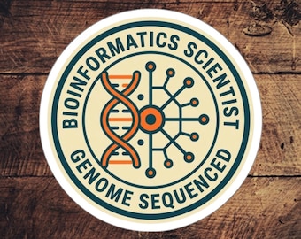 Bioinformatics Scientist Sticker – Retro DNA Genome Sequenced Emblem Badge