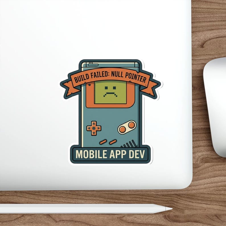 Mobile App Dev Sticker – Retro Build Failed Decal, Vintage Tech Accessory image 6
