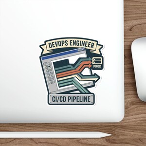 DevOps Engineer Sticker – Retro 90s GUI CI/CD Pipeline Laptop Art image 6