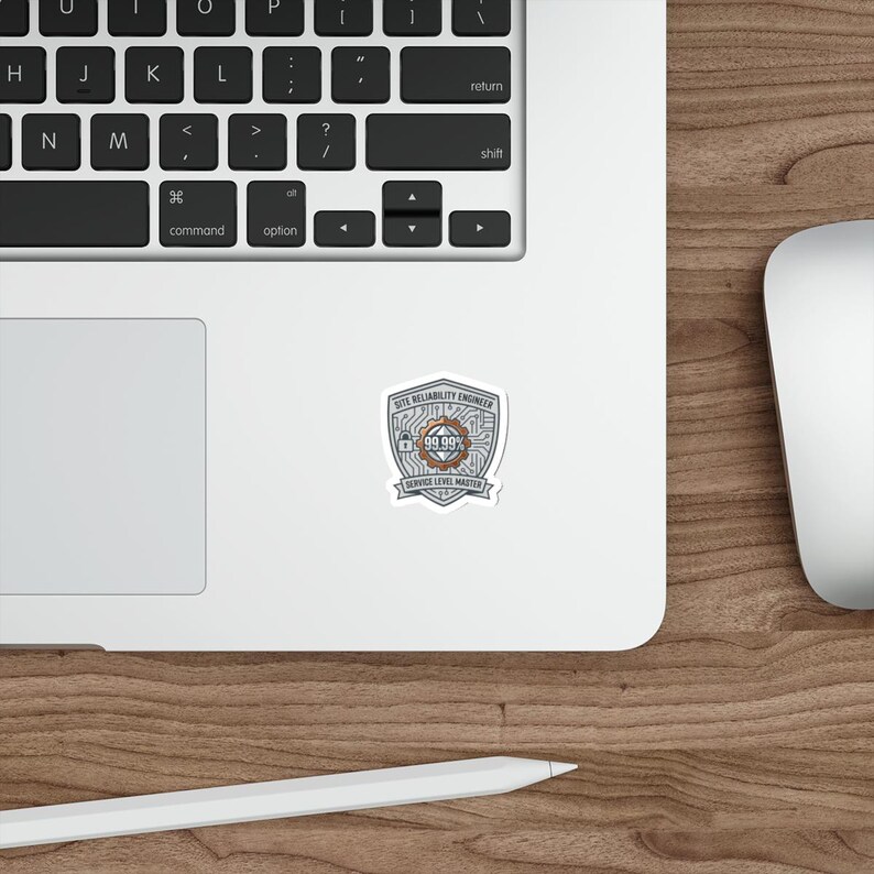 Site Reliability Engineer Sticker – 99.99% Uptime Shield, Service Level Master Badge image 2