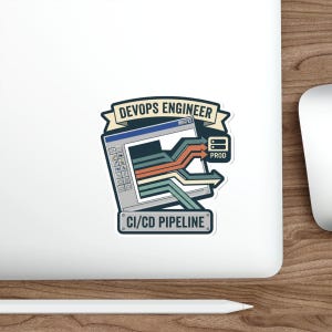 DevOps Engineer Sticker – Retro 90s GUI CI/CD Pipeline Laptop Art image 5