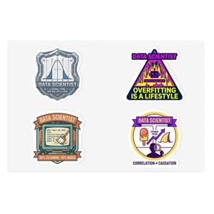 Overfitting, Statistik, Humor Aufkleber, Sticker Pack