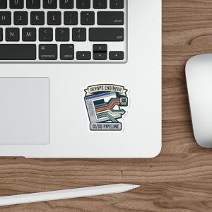 DevOps Engineer Sticker – Retro 90s GUI CI/CD Pipeline Laptop Art image 3