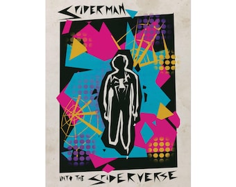 Spider Man Spiderverse Poster | Mid-Century Modern Minimalistische Kunst (Rolled Poster)