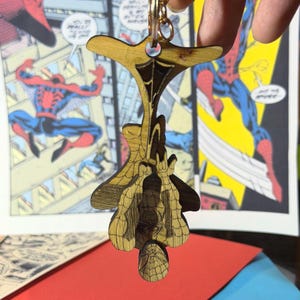 Spider Man Keychain | Laser Cut and Hand-painted Fandom Bag Charms image 2