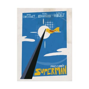 Superman Poster | Mid-Century Modern, Minimalist Poster | Rolled Poster