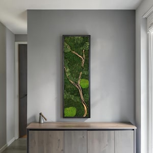 Vertical Preserved Moss And Driftwood Wall Art, Unique Apartment Decor, Gifts For Sister image 14