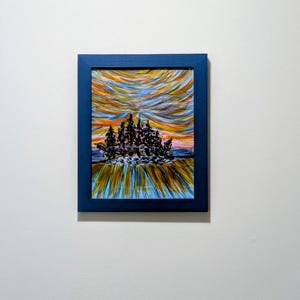 Cielo en movimiento - Enmarcado (Original hecho a mano, no es una impresión)