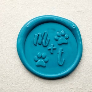 Dog Claw Intials Sealing Wax Stamp - Custom Pet Birthday Wax Seal Stamp - Wedding Invitation Wax Seal Stamp Set - Claw Wax Seal Stamp