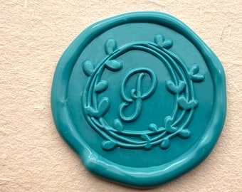 Custom Intial with Leaves Wax Seal Stamp - Personalized Wax Stamp Kit - Wedding Wax Seal Stamp - Invite Wax Seals Stamp - Custom Seal Stamp