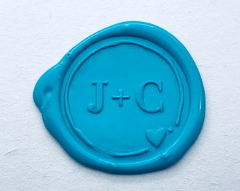 Personlized Heart Initial Wedding Wax Seal Stamp - Custom Initials Sealing Wax Stamp Kit - Wedding Invitation Gift - Custom Invitation Stamp