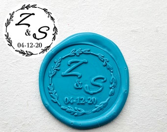 Custom Wax Seal Stamp Kit - Wedding Invitation Sealing Wax Stamp - Personalized Wedding Wax Sealing Kit - Initials Invitation Seal Stamp