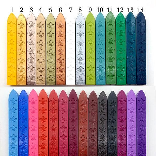 Sealing Wax Stick for Wax Seal Stamp Iris Pattern ( No Wick )  Rose Gold Wax Stick 28 Colors