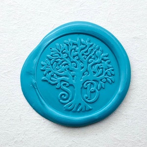 Custom Initials with Tree Wax Seal Stamp - Custom Tree of Life Stamp - Wedding Invitation Seal - Custom Birthday Stamp - Personalized Seal